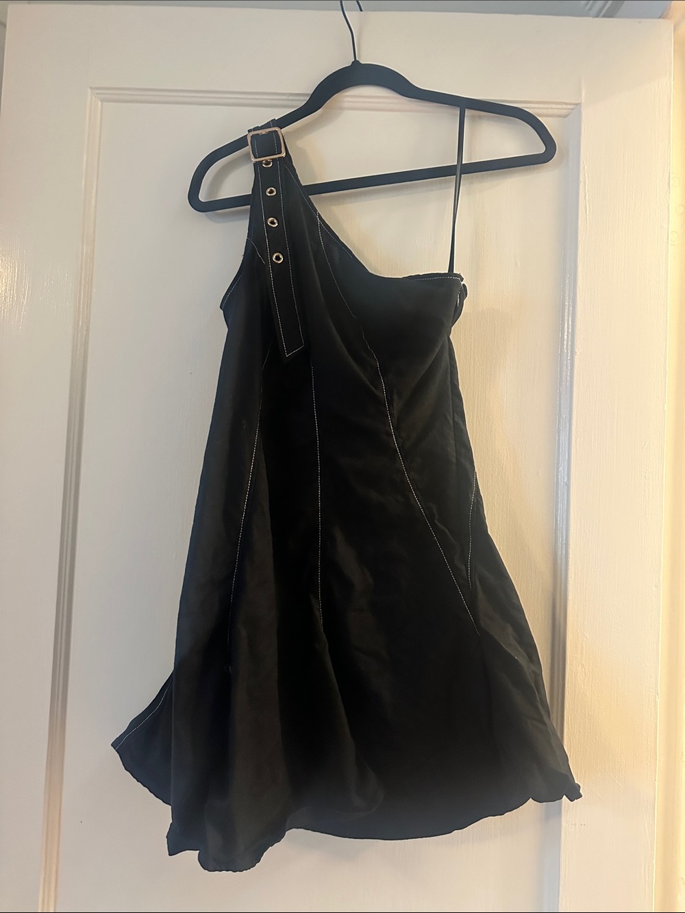 Anthropologie one shoulder buckle dress xsp